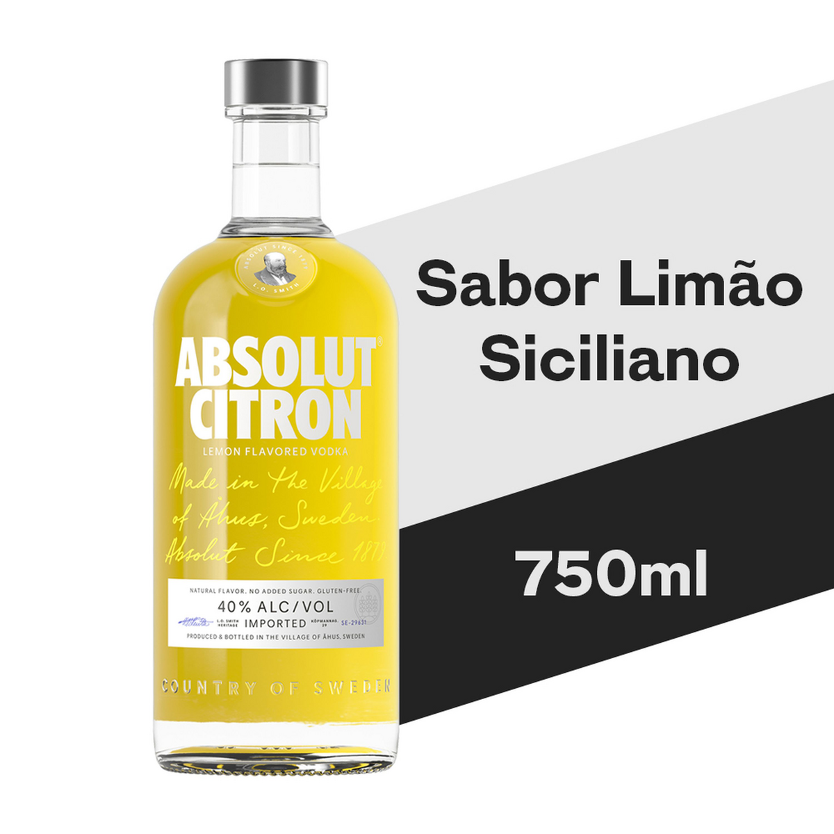 Vodka Destilada Saborizada Citron Absolut Garrafa 750ml