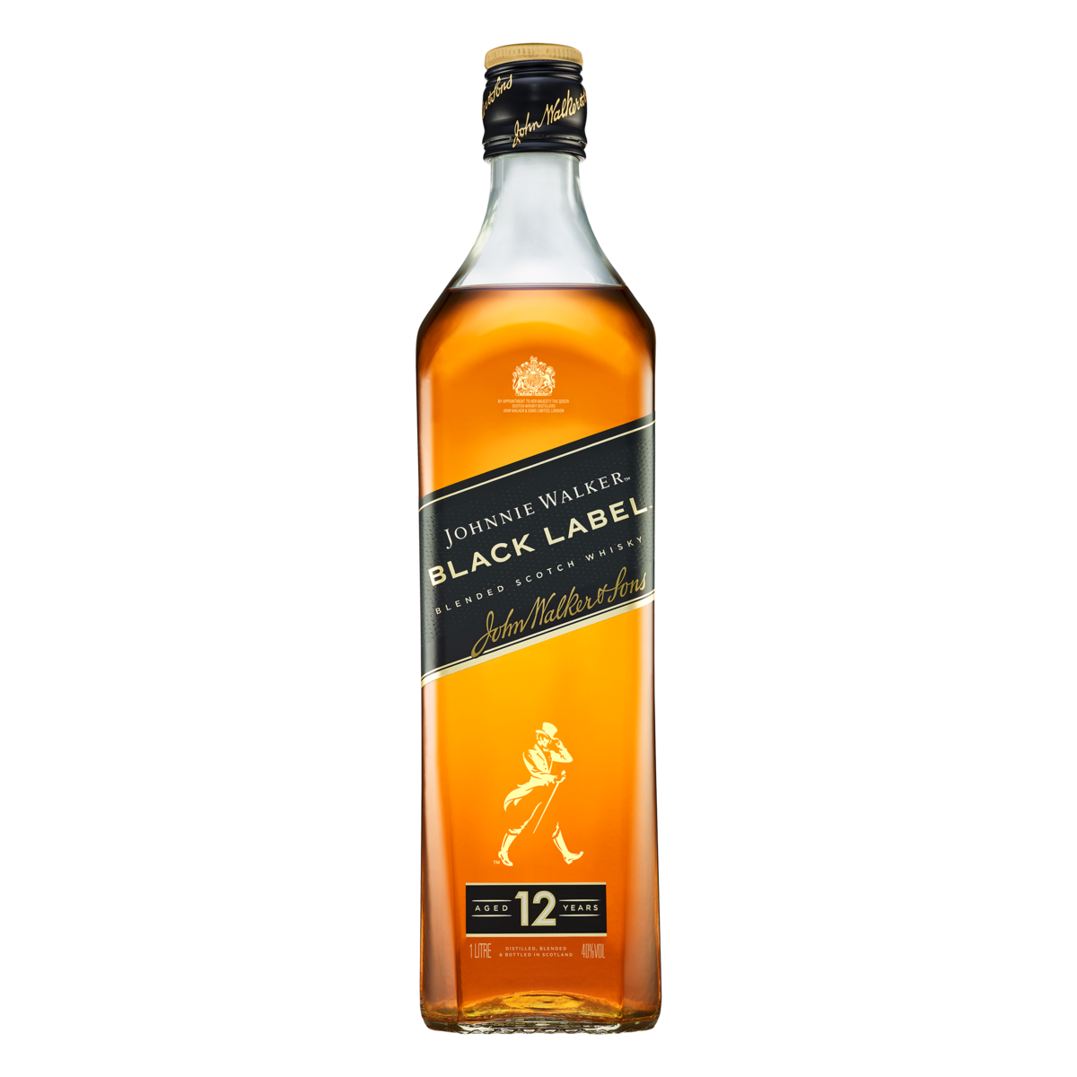 Whisky Escocês Blended Black Label Johnnie Walker Garrafa 1l
